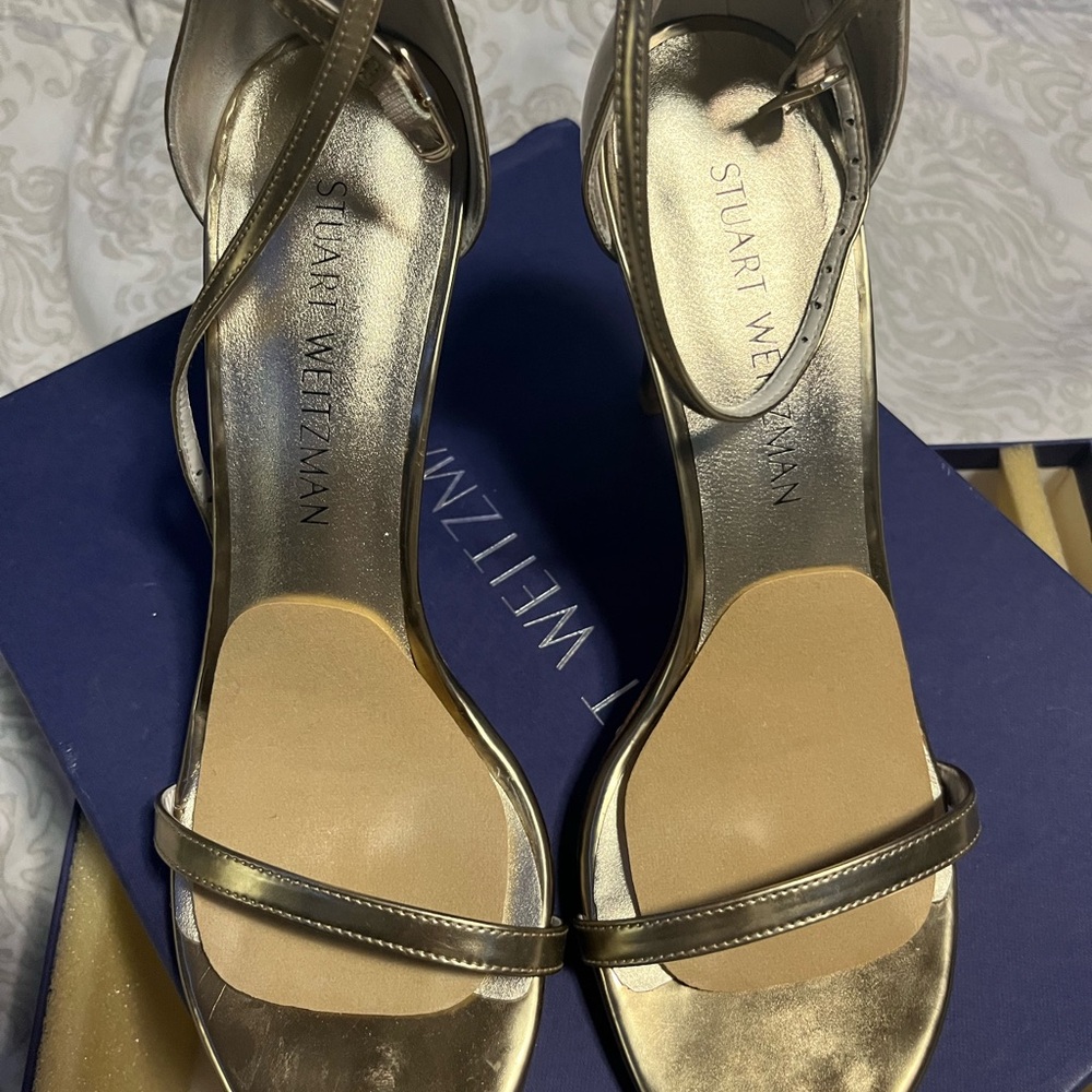Stuart Weitzman Metallic Gold Heels